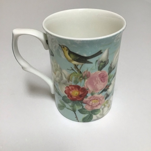 Stechcol Gracie Bone China Bird Coffee Mug Tea Cup Roses Butterfly Cottagecore - Picture 2 of 15